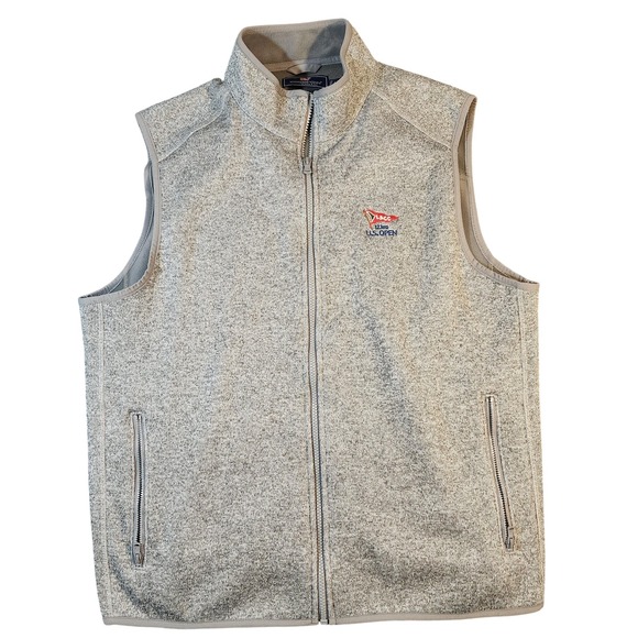 Vineyard Vines Vest Mens Large Gray LACC 123rd US Open Golf Sleeveless Jacket - Picture 1 of 7